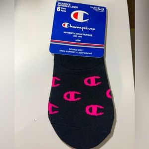 NWT Champion women’s size 5-9 invisible liners 6 pair pack